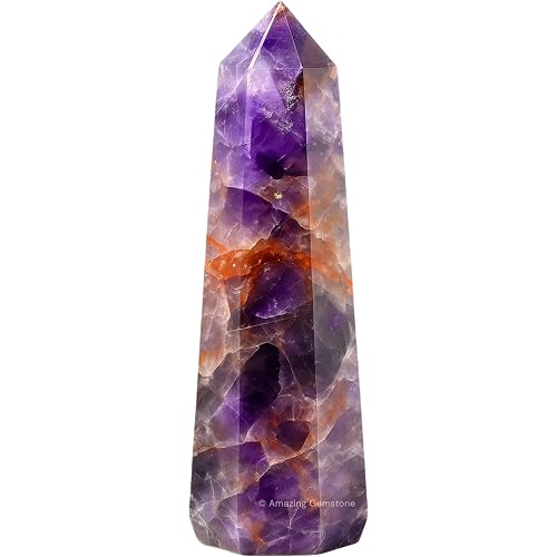 Amethyst (Chevron) Crystal Towers ~ Natural Healing Crystal Point Obelisk for Reiki Healing and Crystal Grid (2" to 3" INCH, 