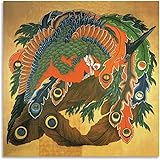 葛飾応為 浮世絵 八方睨み鳳凰図 ポスター キャンバス 芸術 ポスター 壁アート 画像 印刷 現代 寝室 装飾 ポスター ホームアートワーク20x20inch(50x50cm)