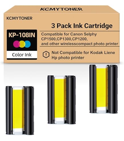 Amazon.co.jp: KCMYTONER Canon Selphy CP1500 CP1300 インクと用紙