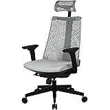 イトーキ サリダ YL9A グレー オフィスチェア【全身を支えるハイバック/通気性に メッシュ形状/快適ヘッドレスト/こだわりのソフトな座面 / 快適な1Dアームレスト / シンクロロッキング / 360度回転 / 90mm座面上下昇降 / イトーキ