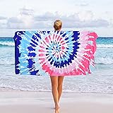 Pknoclan ビーチタオル 大判 80×150cm、カラフル バスタオル、速乾・超吸水・防砂・軽量・コンパクト・柔らかい ・スーパーソフト・薄手・持ち運びやすい、海水浴 プール 旅行 温泉 お湯、ビーチブランケット ビーチマット スイムタオル、渦