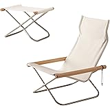 NychairX NY-103+Ottoman NY-118（ニーチェアエックス オットマン付 京都 丸正家具） 肘：ナチュラル シート：ホワイト（倉敷帆布） 【日本製】