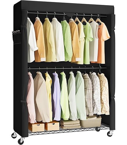 【数量限定】ベーシック ハンガーラック 2段 洋服ラック 耐荷重181kg 頑丈 AmazonBasics ハンガーラック 2段 大容量181kg