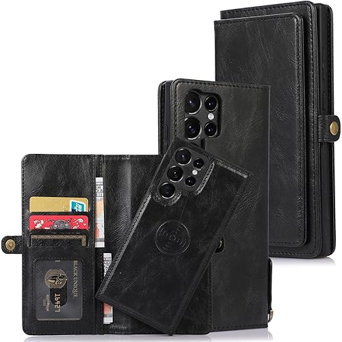 Cavor for Samsung S22 Ultra Wallet Case,for Samsung Galaxy S22 Ultra 5G Case,2 in 1 Magnetic Detachable Case Leather Flip Cov