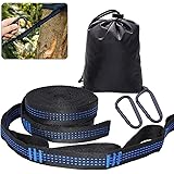 ハンモックストラップ 長さ300cm ノード18個+1個 耐荷重量500kg キャンプ アウトドア用 ハンモックベルト 2本セット カラビナ2個 専用収納バッグ付き