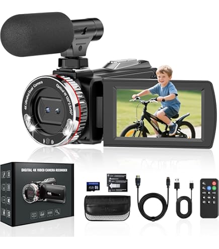 4K Ultra HD ビデオカメラ 48MP Wi-Fi機能付き Amazon | 4K Video Camera Camcorder 48MP UHD WiFi IR Night Vision