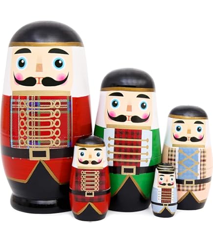 Amazon | Yoption ロシアマトリョーシカ人形 5個 ハンドメイド 木製