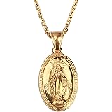 [silver KYASYA]ステンレス 奇跡のメダイ ネックレス 18K gp 金 ゴールドコインネックレス 聖母 メダイ ペンダント 箱付き
