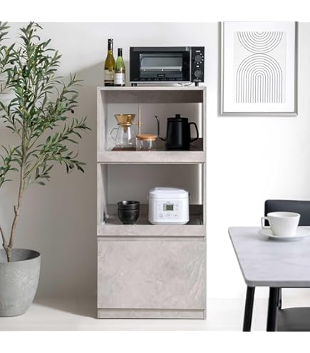 廃盤品］エムケーレンジ台 SKU−306W 上段棚付(米びつ12kg