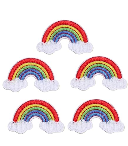 Amazon | アイロンワッペン【虹 レインボー 大】アメリカ製 刺繍 