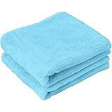 imaa ヘアドライタオル マイクロファイバー マイクロダブルソフト 吸水速乾 2枚セット ブルー