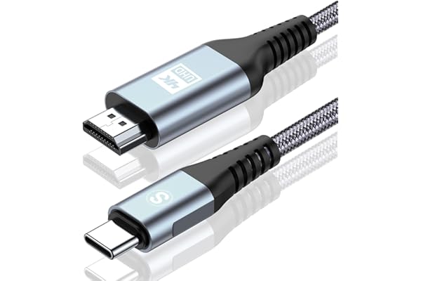 AviBrex HDMI Type-C 変換ケーブル 2M, USB C HDMI 変換 4K/Thunderbolt3対応 映像出力 携帯画面をテレビに映す タイプC hdmiケーブル iPhone 17 16 15 Pro Max,MacBook Pro/iPad Pro/XPS 15/Surface Book/Galaxy S26 S25 S24 S23 S22 S21等対応-グレー