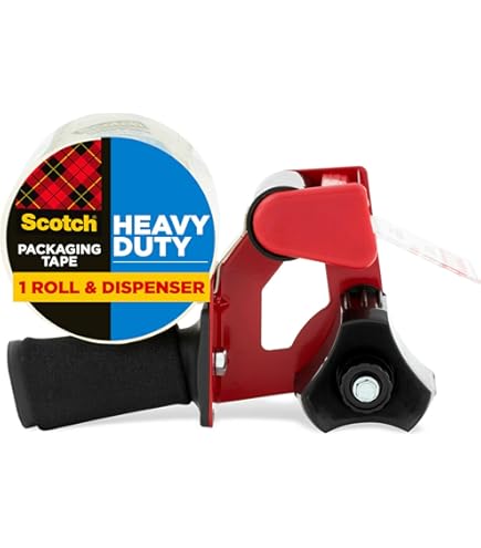 Easy-Mount 2 Inch Tape Gun Dispenser – Handheld Sealing Cutter, Yellow, With Patented Roller Blade For Warehouse & Packaging