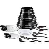 Tefal Ingenio Easy ON Pots & Pans Set, 20 Pieces, Stackable, Removable Handle, Space Saving, Non-Stick, Black, L1599402