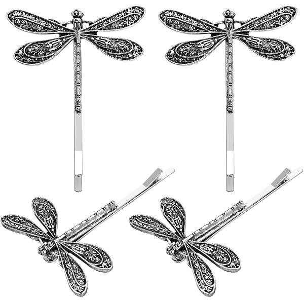 LALAFINA Vintage Libellen Haarklammern – 4er Set Mit Retro-Dragonfly Design Für Hochzeit, Party & Alltag