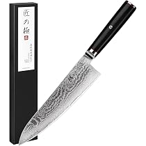 グレステン シェフナイフ ダマスカス模様 刃渡27㎝ Amazon.co.jp