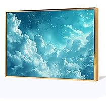 絵画　空　雲　原画　インテリア　アート 空の風景画 2枚セット 雲 アンティーク アートポスター モダン