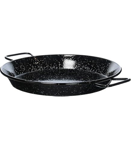 Garcima 22-Inch (55cm) Enameled Steel Paella Pan - Authentic Spanish Pan For Stovetop Or Grill