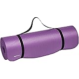 Amazonベーシック ヨガマット 厚め 12mm キャリーストラップ付 トレーニングマット ストレッチマット ピラティスマット 188×61×1cm
