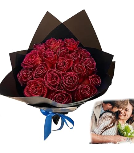 Amazon.co.jp: 造花のバラの花束、キ ラキラのバラの花束 -キラ