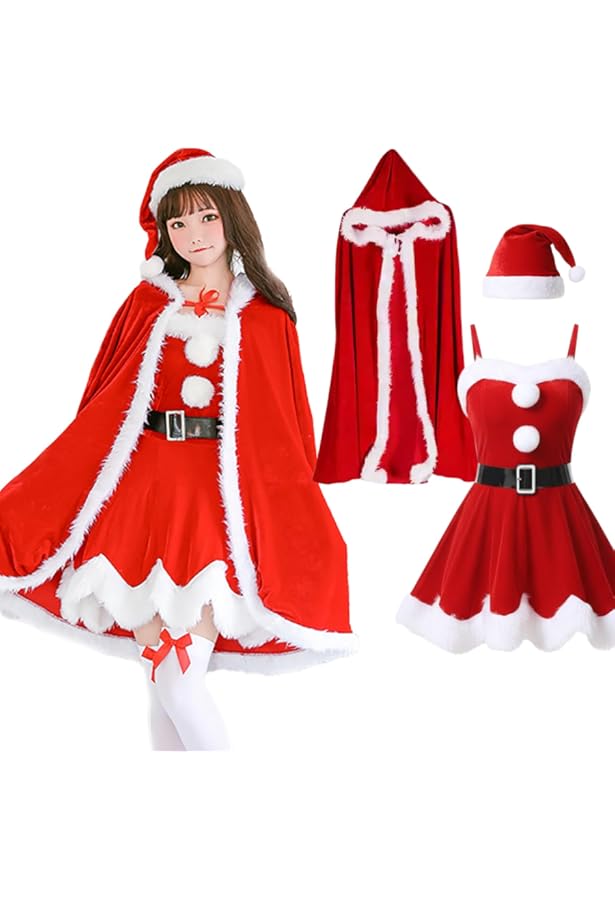 Amazon.co.jp: [milky time] サンタ コスプレ 4点セット クリスマス
