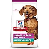 Hill's Science Diet Perfect Weight Adult Small & Mini, Chicken Recipe, Dry Dog Food for Healthy Weight & Weight Management, 1