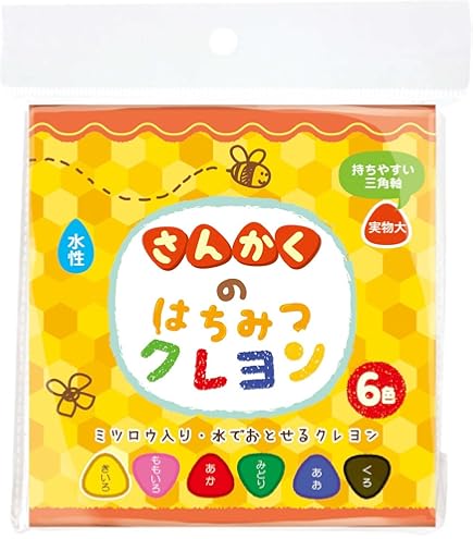 Amazon.co.jp: ギンポー さんかくのはちみつクレヨン 水性 6色