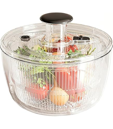 Amazon｜ZXMサラダスピナー 野菜水切り器 多機能 大容量 プッシュ式