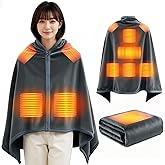 電気毛布 掛け敷き兼用 9箇所発熱 143×88cm大判 電気ブランケット 電気ひざ掛け 3段階温度調節 Max65℃ 速暖 日本製ヒーター グレー | 6Hタイマー 肩掛け 膝掛け 敷毛布 腰巻き ダニ退治 切り忘れ防止 丸洗い可 防寒対策 暖房器