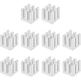 uxcell ヒートシンク 10x10x10mm 自己接着 アルミニウム 電子ラジエーター IC、MOS用 シルバートーン 10個
