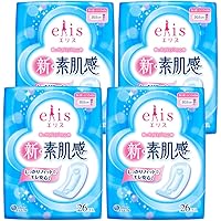 エリス 新・素肌感 羽なし 20.5cm (ふつう~多い日の昼) 104枚(26枚×4パック)【まとめ買い】
