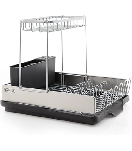 Sabatier Expandable Dish Rack 水切りラック Sabatier Expandable Dish Rack Soft Coated Wires and Bi