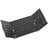 iClever キーボード bluetooth USB接続 ワイヤレス 薄型 折りたたみ式 ブルートゥース キーボード 無線 & 有線 デュアルモード接続 マルチペアリング対応 4台までのデバイス同時接続 バックライト機能なし IOS/Android