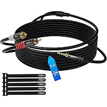 Amazon | 3.5mm to 2RCA オーディオケーブル 2重シールド AUX
