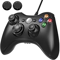 【2024新改良】xbox 360 コントローラー Diestord PC USB ゲームパッド 有線ゲームパッド Microsoft Xbox Slim 360 PC Windows 7に対応 アシストキャップ 2枚付き