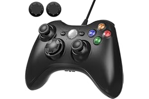 xbox 360 コントローラー 【2025新改良】Diestord xbox コントローラー PC USB ゲームパッド 有線ゲームパッド Microsoft Xbox Slim 360 PC Windows 7に対応 アシストキャップ 2枚付き