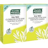 Thursday Plantation ティーツリー フェイス ＆ ボディソープ 2個セット (95g×2個 / 顔 体用 固形石鹸) オーストラリア産 ティーツリーオイル 洗顔石鹸 (角質オフ/毛穴ケア) 敏感肌 スキンケア