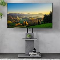 Amazon.co.jp: モダンデコ テレビスタンド 高さ調整 左右首振り 棚付き