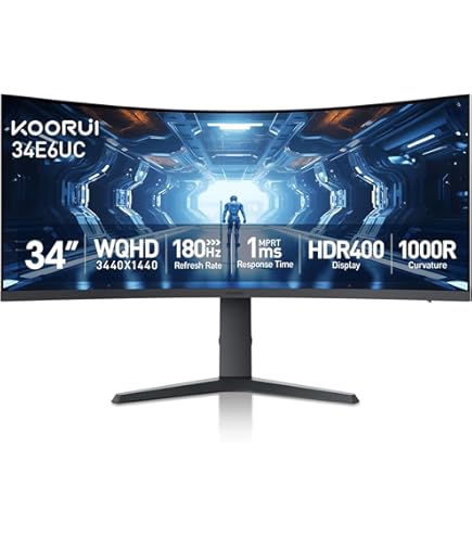 Amazon.co.jp: KOORUI 34インチ 240Hz ウルトラワイド カーブ