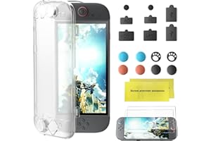 【Amazon.co.jp 限定】Switch 2用 保護ケース セット（2枚強化ガラスフィルム付き）超薄型設計 DUXICEPIN スイッチ2用全面保護カバー 画面保護フィルム 防水 防指紋 ブルーライトカット対応 Switch 2本体用 防塵キャ