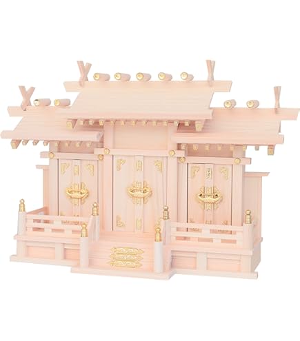 Amazon｜仏壇屋 滝田商店 神棚(お宮) 屋根違三社 小(高さ44cm×巾54cm