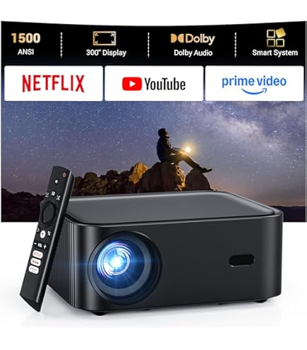 ELEPHAS Smart 4K Projector with WiFi and Bluetooth - Compatible