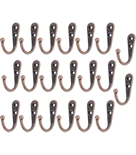 Amazon.co.jp: アンティーク調 壁フック 2つ穴 20個セット ブロンズ
