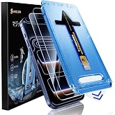 【光沢】MAGIC JOHN 対応 iPhone 17 Pro ガラスフィルム 2枚セット ガイド枠付き 自動吸着 貼りやすい 強化ガラス 気泡レス | 9H硬度、耐衝撃、貼りやすい、高感度タッチ、高透過率、スクラッチ防止、指紋防止、飛散防止