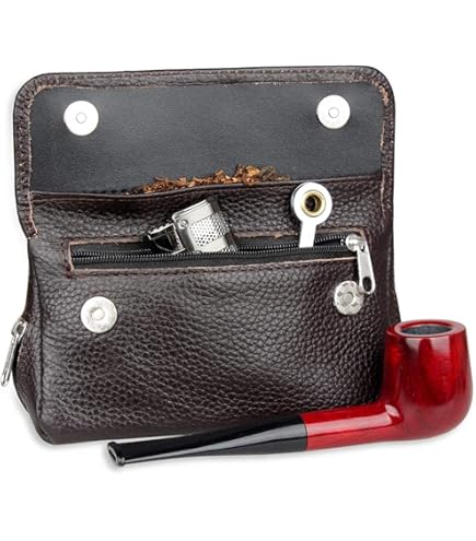 たばこポーチ Amazon.co.jp: たばこポーチバッグパイプケース、革製喫煙タバコパイプ