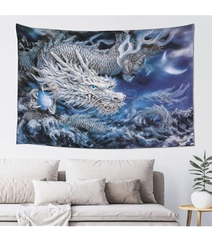 Amazon.co.jp: [AiO JAPAN] 風水 タペストリー 黄金龍 ドラゴン 150