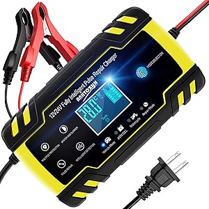 バッテリー 充電器 2020年最新 カーバッテリー バイク バッテリーチャージャー 8A大電流 12/24V 兼用 電動…