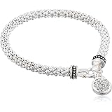 Nine West Women's Silvertone Crystal Pave Circle Stretch Bracelet, One Size
