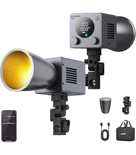 Amazon.co.jp: ULANZI 40W Pro RGB ポータブルLEDビデオライト DC電源