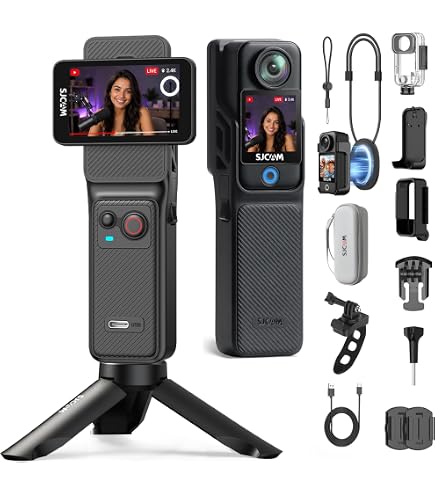 ❤プロ顔負けの高機能を多機能搭載❣最新ハイスペックモデル♪❤4Kビデオカメラ Amazon | SJCAM C400 ブロギングカメラ｜ポケットサイズ 4K アクション